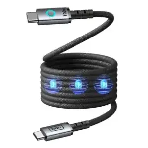 USB-C to USB-C cable MONROE C21-P1 — Black, magnetic shielding, USB-C connectors