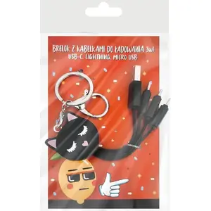 USB cable MCD multi-connector USB-A to USB-C, microUSB and Lightning, black