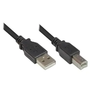 Кабель USB 2.0 Alcasa 2510-05OFS, USB A—USB B, 0.5 м, чёрный