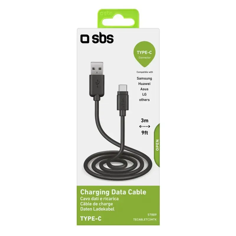 SBS Mobile кабель USB A–USB C 3 м Photo 3