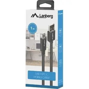 USB-A to USB-C cable LANBERG 1 m, black, data and charging cable