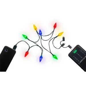 GOOBAY Кабель USB для зарядки смартфона с LED-подсветкой, 900 мм, 5 В USB, 8 светодиодов, 5 Вт, пластик, разноцветный
