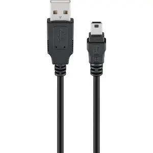 Кабель USB GOOBAY 45740 — USB 2.0, USB A — Mini‑USB B, 1 м, чёрный, магнитно экранированный