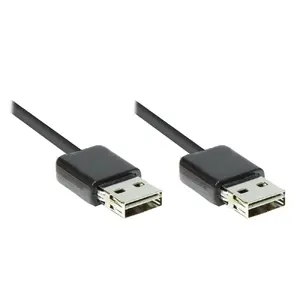 Кабель USB 2.0 Alcasa 2212-EU030 — USB A на USB A, 3 м, чёрный