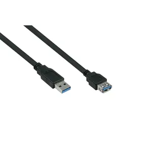 USB A to USB A cable Alcasa UK30P-ASA-020S 2 m, USB 3.2 Gen 1 (5 Gbit/s), black