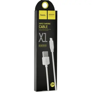USB-A to Lightning cable Partner Tele.com 3 m white, data and charging