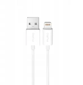 USB-A to Lightning Cable PURO 2 m — White, durable charge and sync cable