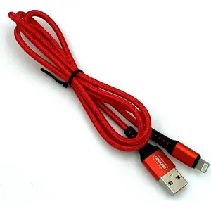 USB-A — microUSB kabelis DENMEN 1 m, sarkans (modelis 29354)