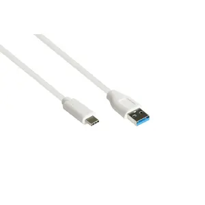 USB 3.2 Gen 2 (10 Gbit/s) cable Alcasa 2831-AC010W — USB A to USB C, 1 m, white