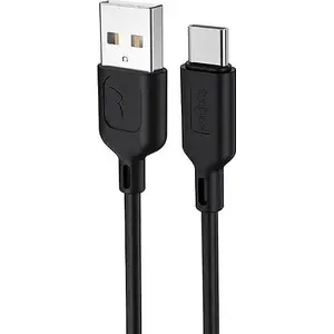 USB-A uz USB-C datu kabelis T-Phox TPP000006 — melns, USB-A uz USB-C
