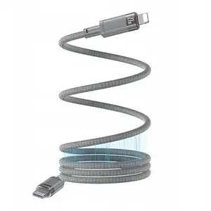 USB charging cable yesido CA172L magnetic 27W USB-C to Lightning 1m 3A, gray