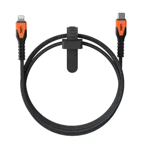 USB-C to Lightning Power Cable EATON Urban Armor Gear Kevlar Core 1.5 m, 30 W, USB 2.0, Black/Orange
