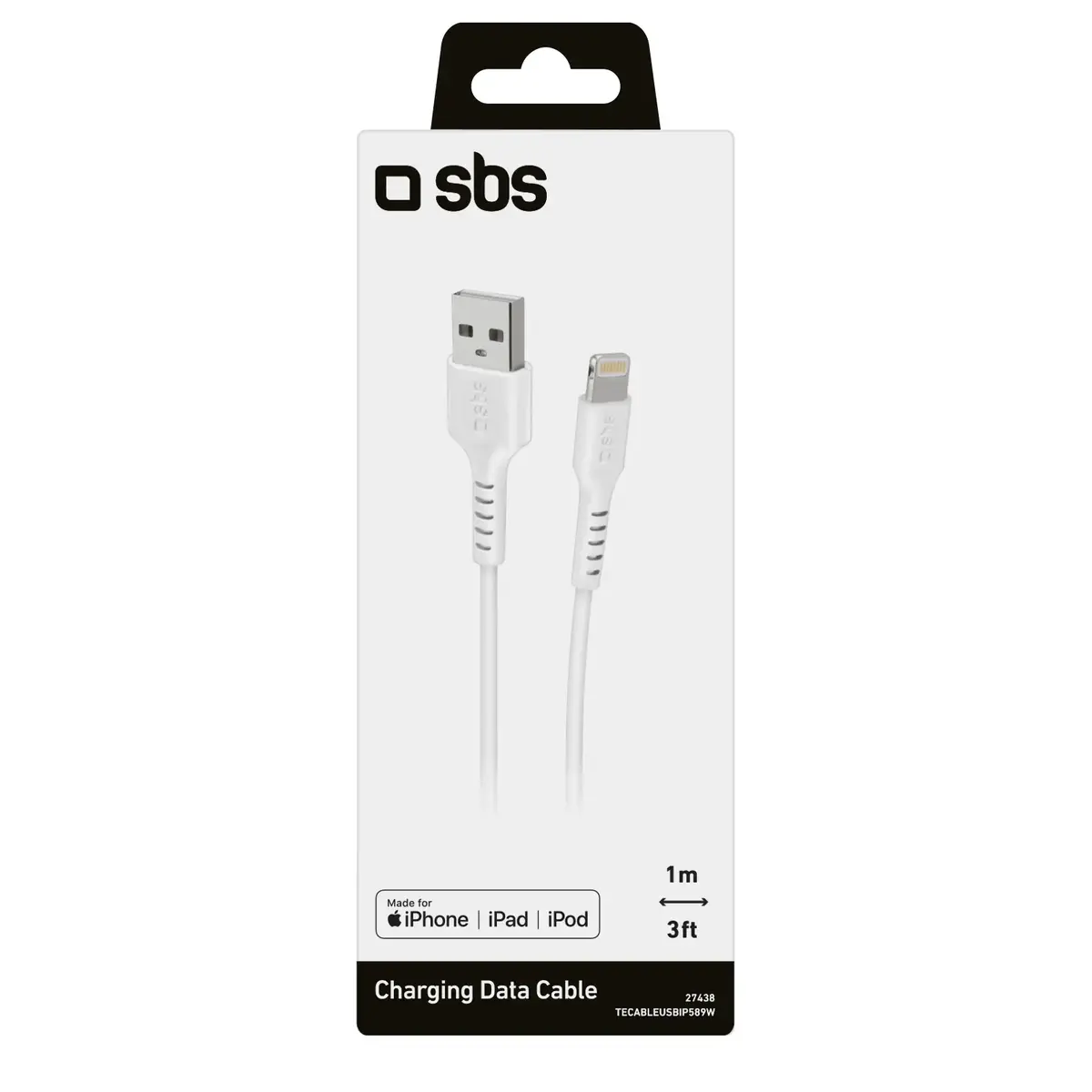 SBS Mobile TECABLEUSBIP589W Lightning–USB-A 1 м Photo 2