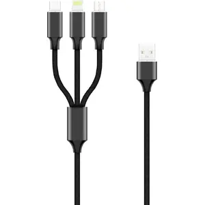 USB cable Techonic 3-in-1 (Lightning, USB-C, microUSB) 1.0 m 2A black