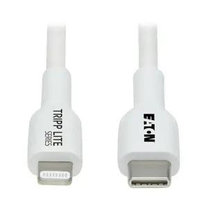 USB-C to Lightning Antibacterial Sync/Charge Cable Tripp Lite M102AB-01M-WH, 1 m, USB 2.0, 3 A