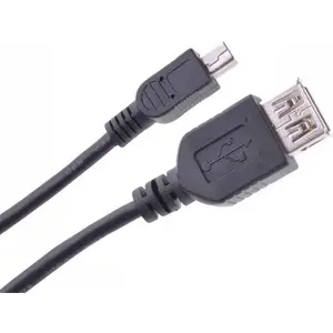 USB-A uz miniUSB kabelis Cabletech KPO2905-1, melns, datu pārraidei un uzlādei