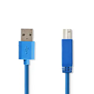 USB kabelis Nedis CCGP61100BU30 — USB A uz USB B, USB 3.2 Gen 1 (3.1 Gen 1), 3 m, zils
