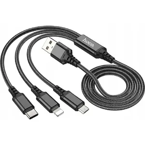 USB-A to Lightning cable Partner Tele.com X76 Black, 1 m, black
