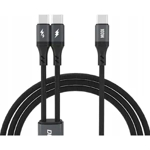 USB cable Dudao USB-A to dual USB-C 1.2 m, black