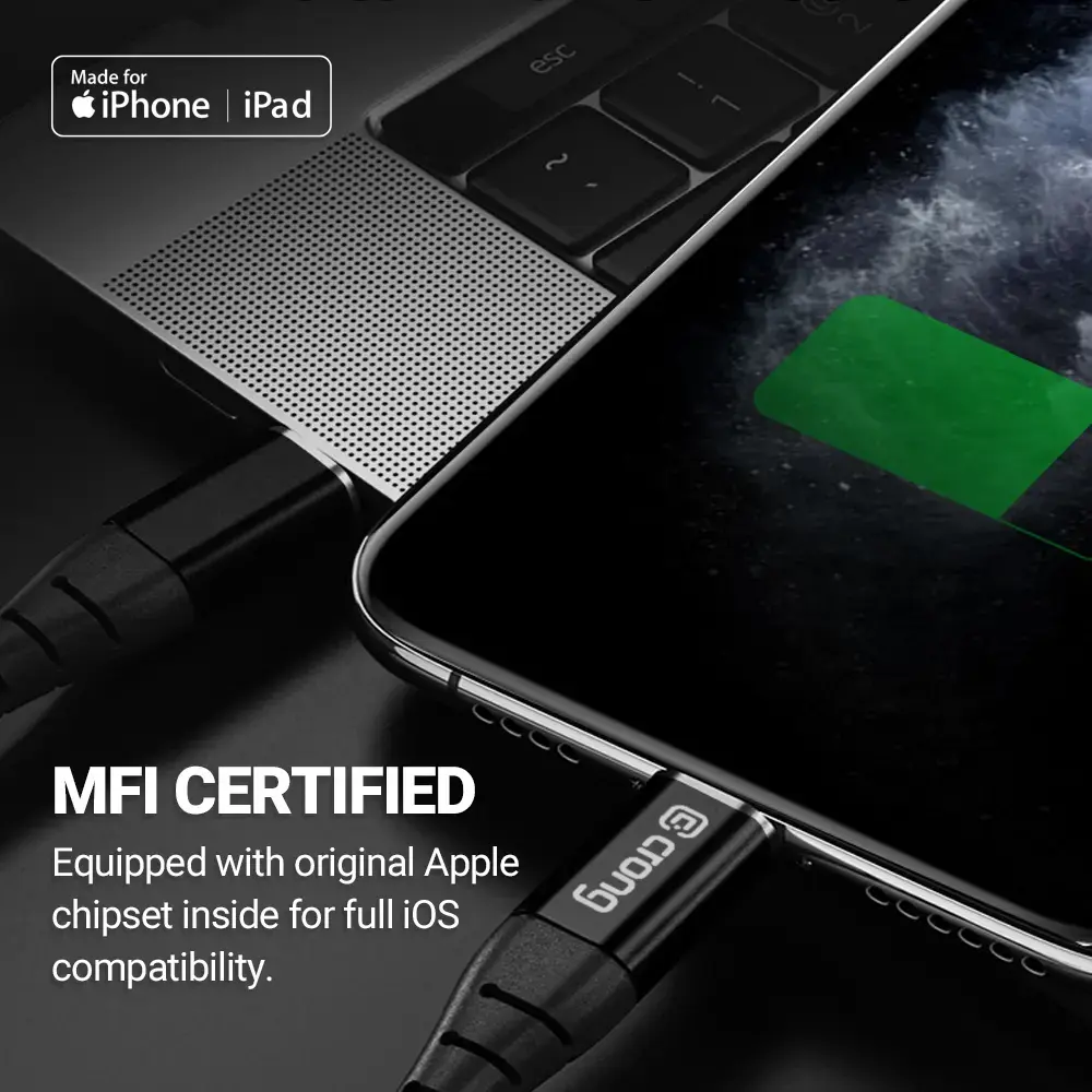 Кабель Crong Lightning — USB-C CRG-AL15USCL-BLK Photo 6