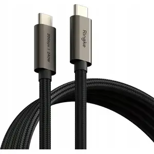 USB-C uz USB-C kabelis Ringke RGK1951 — 2 m, melns, datu kabelis