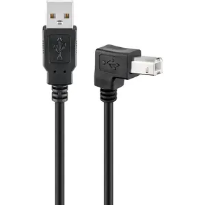 Кабель USB 2.0 Hi-Speed GOOBAY 90° A—B, 3 м, черный