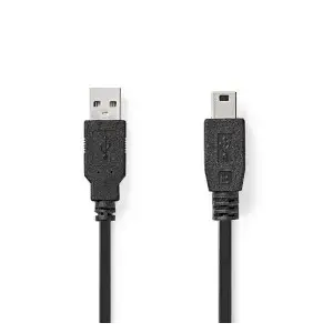 USB A to Mini-USB B cable Nedis CCGL60300BK10 — USB 2.0, 1 m, black