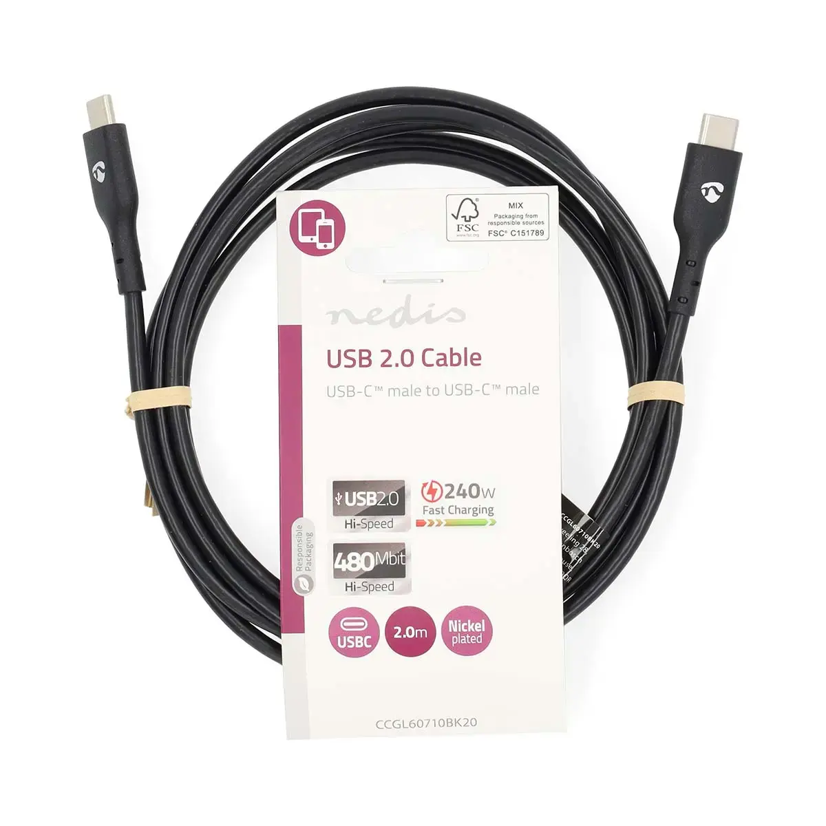 Nedis CCGL60710BK20 USB C–C cable 2 m Photo 3