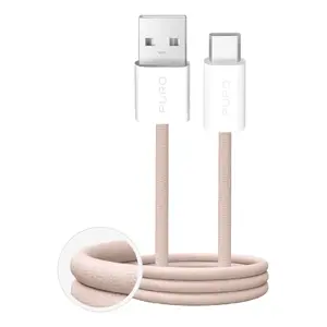 USB 2.0 cable PURO PUCAC10WFABK415MTBEG — USB A to USB C, 1.5 m, Beige