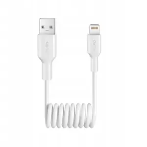 USB-A to Lightning Cable PURO 1 m — White, USB data and charging cable