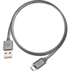 USB-A uz USB-C kabelis SILVERSTONE 52028, 1 m, pelēks