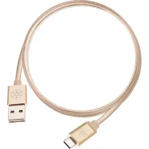 USB-A uz USB-C datu kabelis SILVERSTONE 1 m, zelta pārklājuma kontakti (52029)
