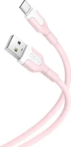 USB cable XO NB212 — USB A to USB‑C, 1.0 m length, 2.1 A, pink