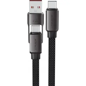 Datu kabelis Acefast USB-C uz USB-C un USB-A 1,2 m daudzkrāsains