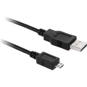 USB-A uz microUSB kabelis Cabletech KPO3874-1 — melns, datu un uzlādes kabelis