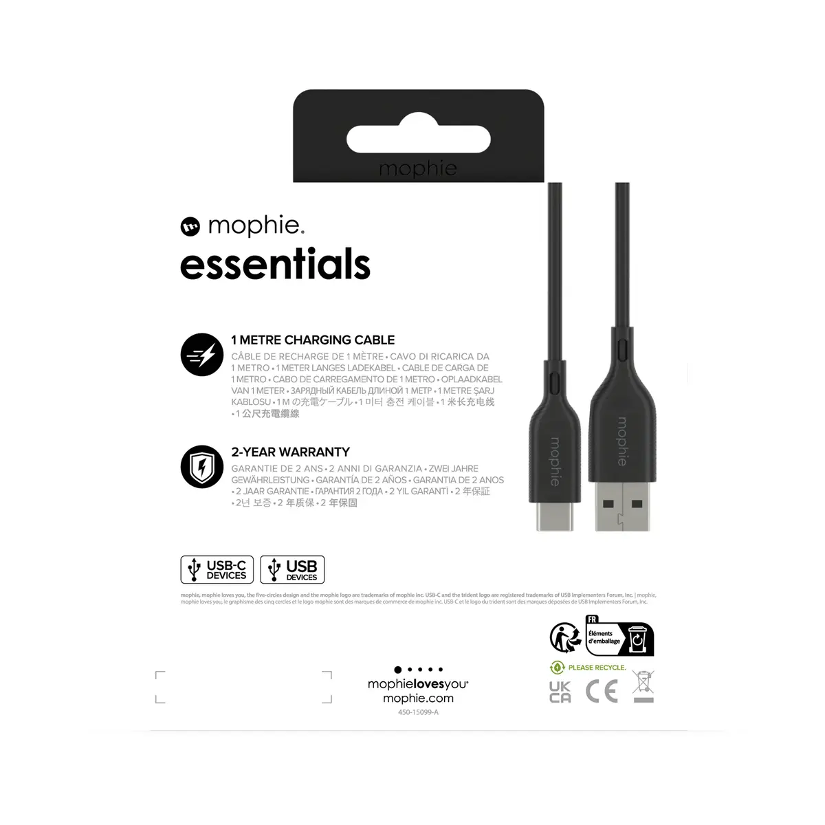 Mophie кабель USB A–USB‑C 1 м (USB 2.0) Photo 6