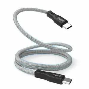 USB-C—USB-C kabelis SBS Mobile TECABLETCCMAG, 1 m, USB 3.2 Gen 1, magnētiska apdare, melns/zeltsudens