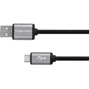 USB-A — USB-C kabelis Kruger & Matz KM1239, 1 m, melns