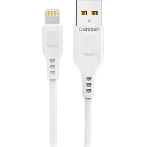 USB-A uz Lightning kabelis DENMEN 1 m balts (modelis 29347)