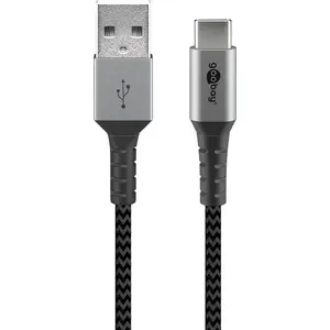 Кабель USB 2.0 GOOBAY 49295 — USB‑C на USB‑A, 0,5 м, чёрно‑серый