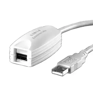 USB 2.0 Extender cable 5 m — Secomp, 1 Port, USB A male to USB A male, white