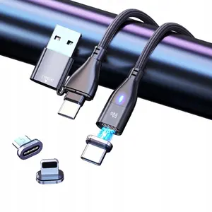 USB cable Bounn N942 — USB-C to USB-C plus microUSB and Lightning, 3 m, black