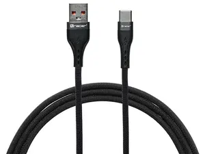 USB A — USB-C kabelis TRACER 1 m, melns