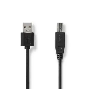 USB A to USB B cable Nedis CCGL60101BK30 — USB 2.0, 3 m, black