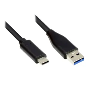 USB cable Alcasa GC-M0126 — USB C to USB A, USB 3.2 Gen 1 (5 Gbit/s), 0.5 m, Black