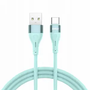 USB to USB-C cable BWOO X280C 1 m, 3A, silicone, green