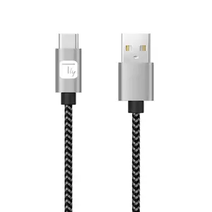 Кабель USB 2.0 TECHLY ICOC MU2AC-005-AL — USB A на USB C, 0,5 м, серо‑чёрный