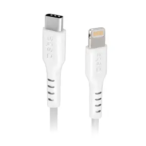 Cable SBS Mobile Lightning to USB‑C, 1 m, white — data and charging