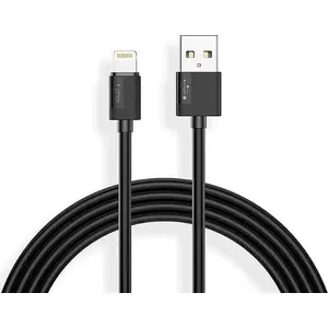 USB kabelis T-Phox USB-A uz Lightning 2 m melns