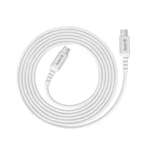 USB-C to USB-C cable Crong Armor Link 60W USB 3.2 Gen 2, 0.25 m, Silver/White